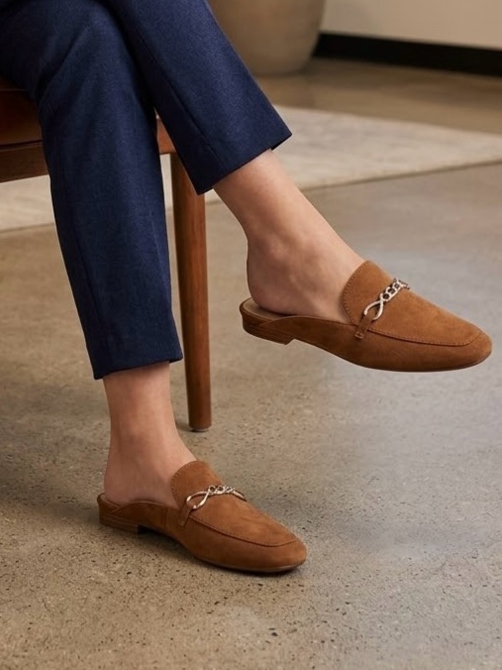 Naturalizer Kayden Mule Slip On Loafer Style Flat Shoes Size 6